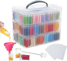 3-Tier Diamond Painting Storage Containers Portable Bead Organizer and Storage B