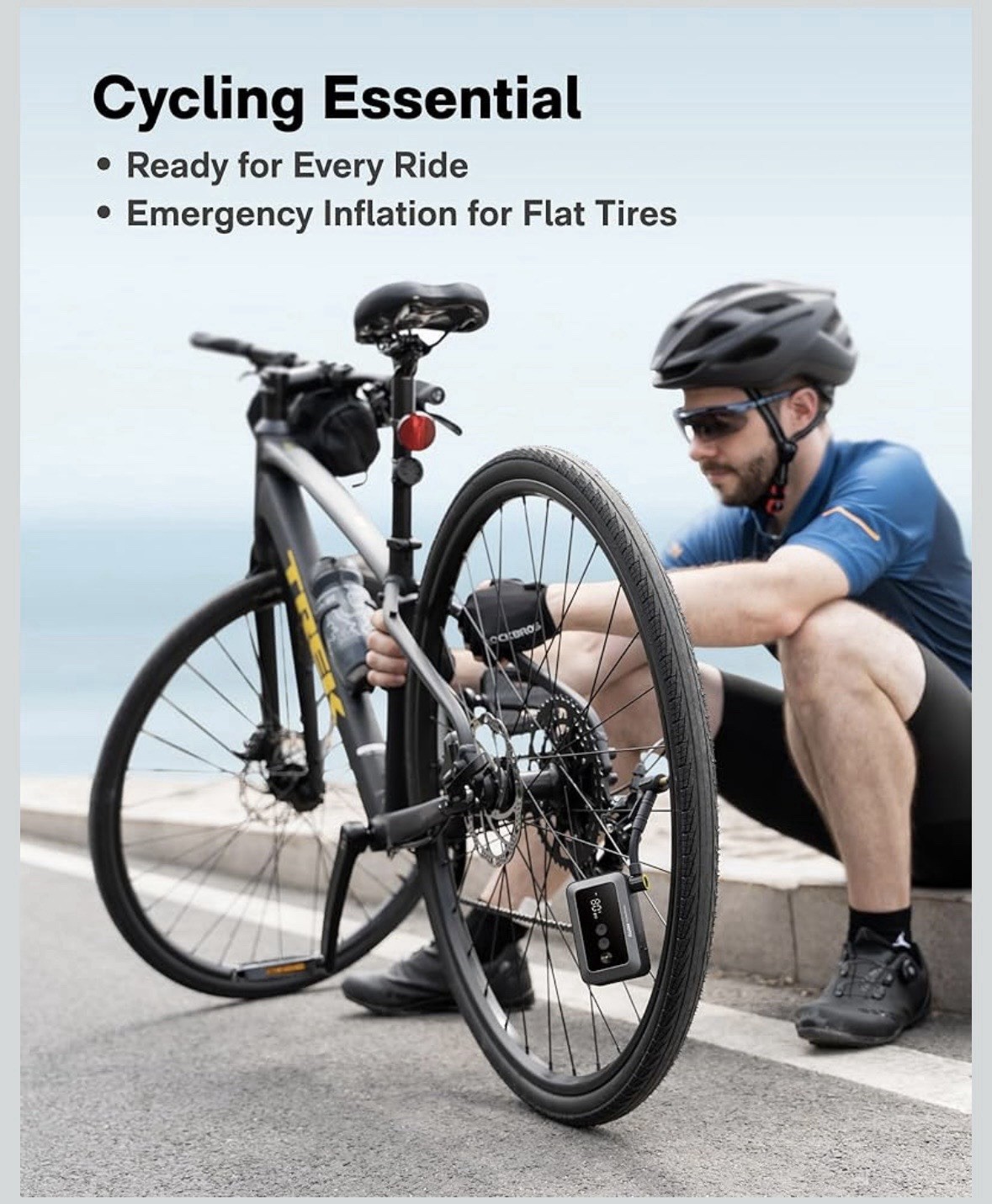 (New) HOTO Bike Tire Pump Mini Portable Pocket Air Compressor 150 PSI Electric (29.99 USD)