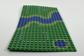 LEGO Vintage 16x32 Base Plate Green River Forestmen's Crossing 6071 - Read