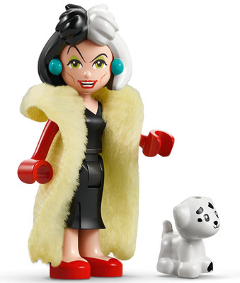 LEGO Disney Minifigur - dis180 - Cruella De Vil + Dalmatiner - aus 43262