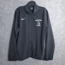 Nike Jacket Mens L Black Team Woven Full Zip Training Dry Fit Lightweight EUC