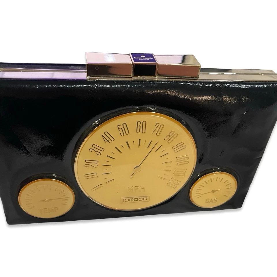 Kate Spade Rare Speedometer Milo Collectible Patent Leather Shoulder Clutch - Image 3 of 4