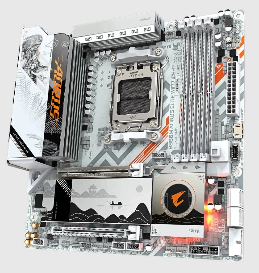 Gigabyte B850M AORUS ELITE WIFI7 ICE-P AM5 AMD Ryzen 9/8/7000 Series Processors - Image 2 of 4