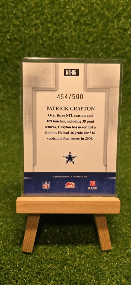 2007 Donruss Gridiron Gear - Next Generation Patrick Crayton #NG-35 /500 - Image 2 of 2