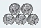 High Grade Lot 1939 1938 1937 1939 1936 Mercury Dime Collection *342