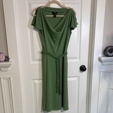 EUC Express Green Midi Dress with Tassel Belt