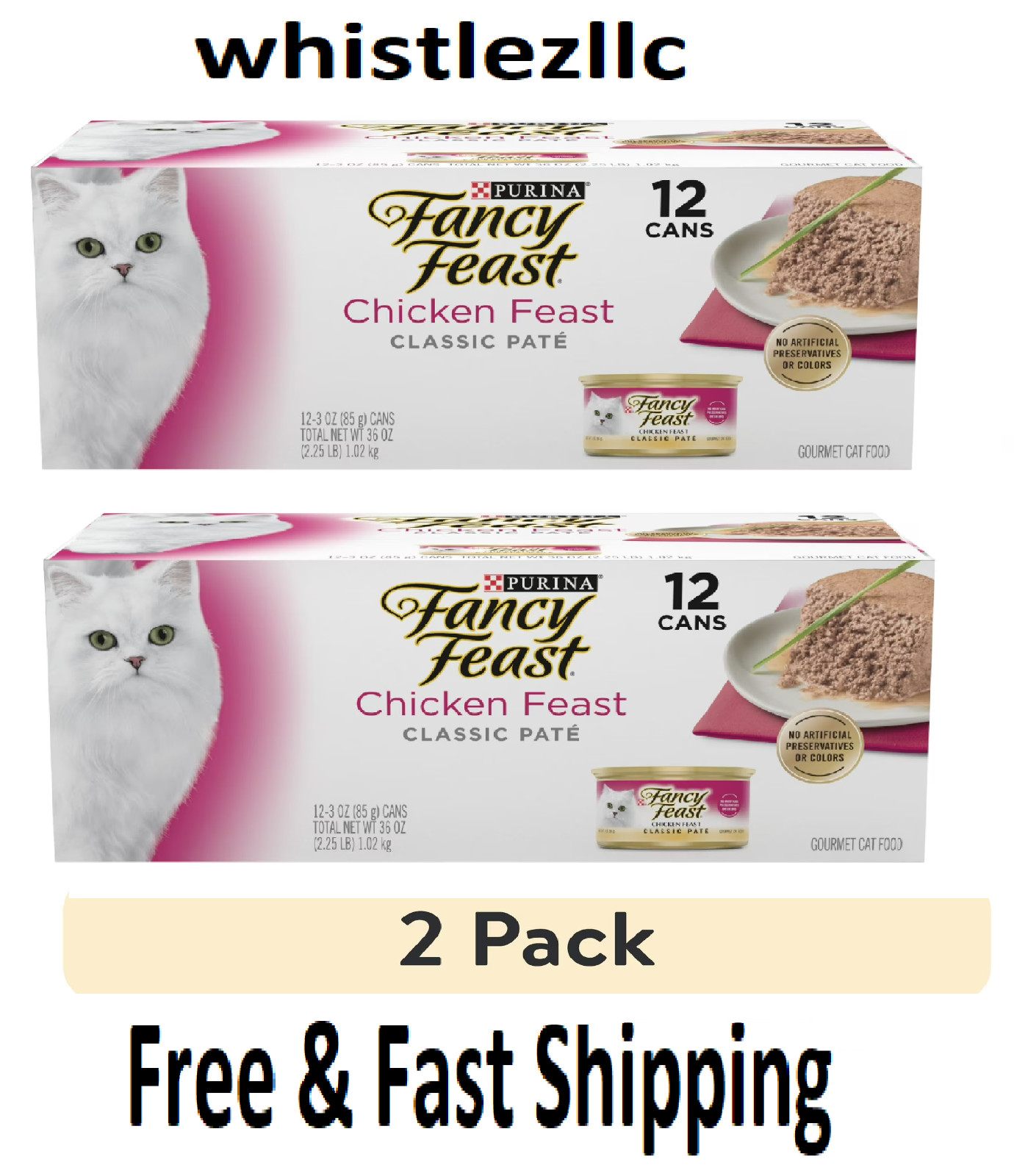 Purina Fancy Feast Classic Pate Wet Cat Food Chicken, 3 Oz Cans- Total 24 Cans