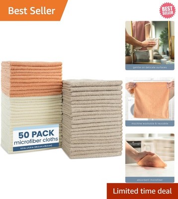 Microfiber Cleaning Cloth Set of 50 Towel Rag Car Polishing Detailing No-Scratch