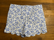 Crown  Ivy Kids size 16 girls blue white floral shorts scalloped