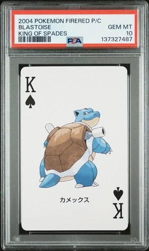 2004 POKEMON FIRERED VERSION PLAYING CARDS KING OF SPADES BLASTOISE PSA 10