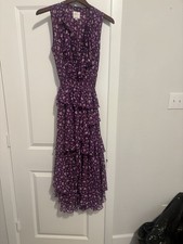 Women's Floral Print Sleeveless Maxi/midi Dress Deep V-Neck, Size Small