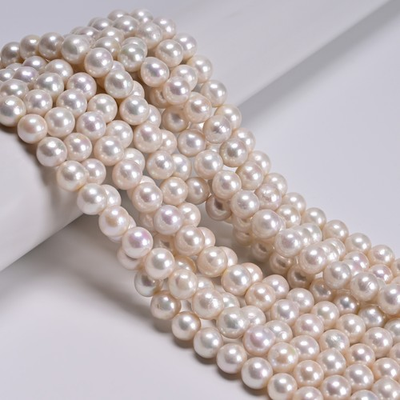 #ad High Quality AAA White Fresh Water Pearl Off Round Beads 8 9mm 9 10mm 15.5#x27;#x27; Str $28.79