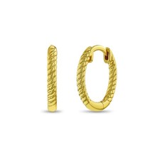 Twisted Rope Kids / Teen Earrings Hoop - Sterling Silver Gold Flashed