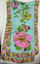 VINTAGE SANT ANGELO JAPAN SILK SCARF ITALIAN MCM FLORAL MOD 60s 70s 11x40  