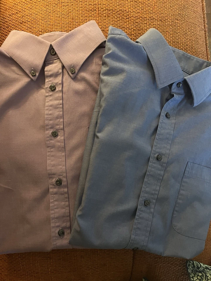 Lote de 2 Camisas de Vestir Nordstrom Para Hombre Sin Hierro Ajuste Clásico Manga Larga 16 1/2-33 Foto 4 de 4