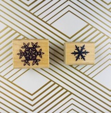 Lot Of 2 - Snowflake Winter Christmas Rubber Stamps Inkadinkado