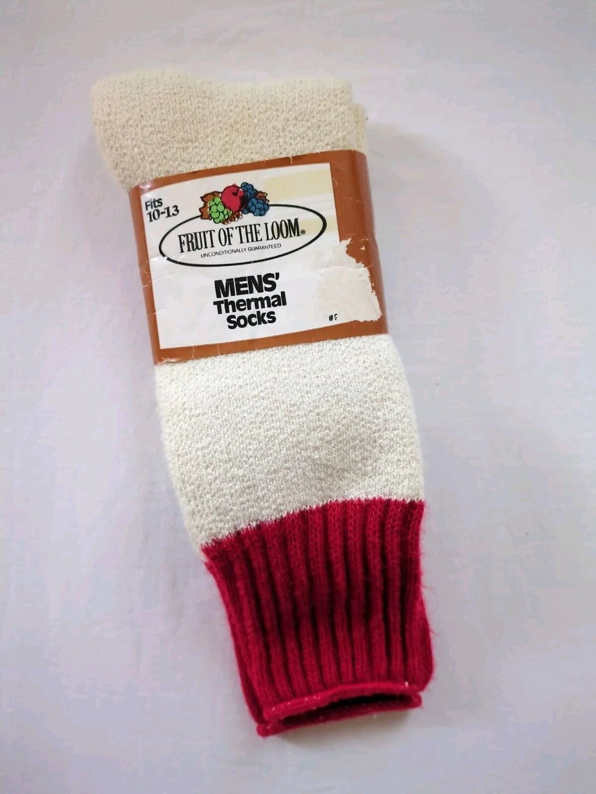 Vintage Fruit Of The Loom Mens 10-13 Thermal Socks NEW NOS One Pair