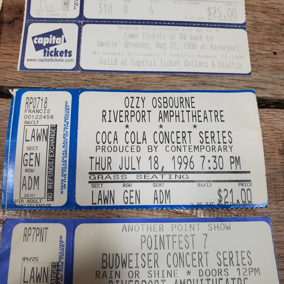 Lote de ingressos para shows POINTFEST 7 8 Gravity Kills U2 OZZY Osbourne Beastie Boys - Imagem 3 de 4