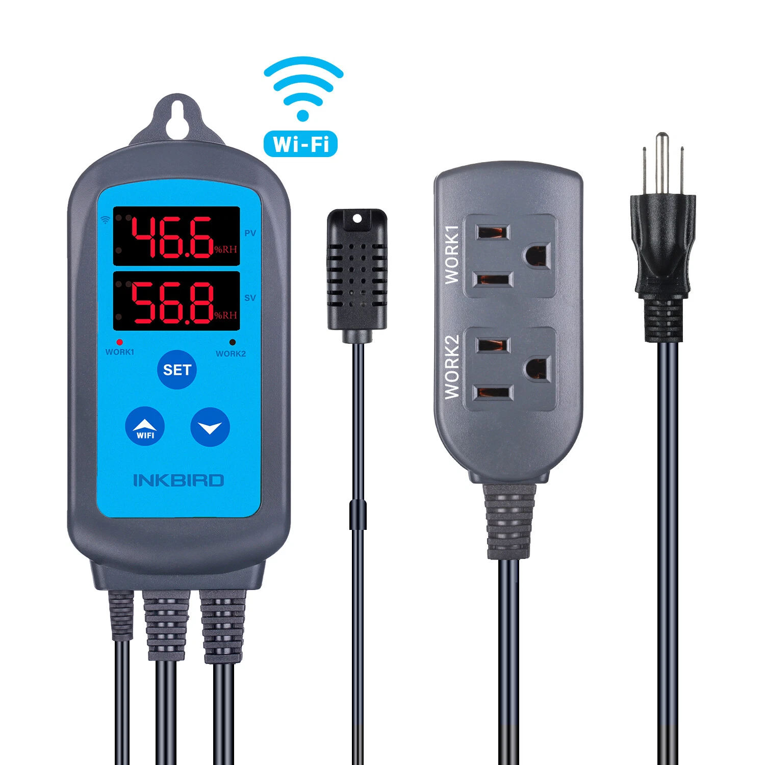 Inkbird Digital Wifi Humidity Controller Dual Outlet Humidistat Humidifiers Fan