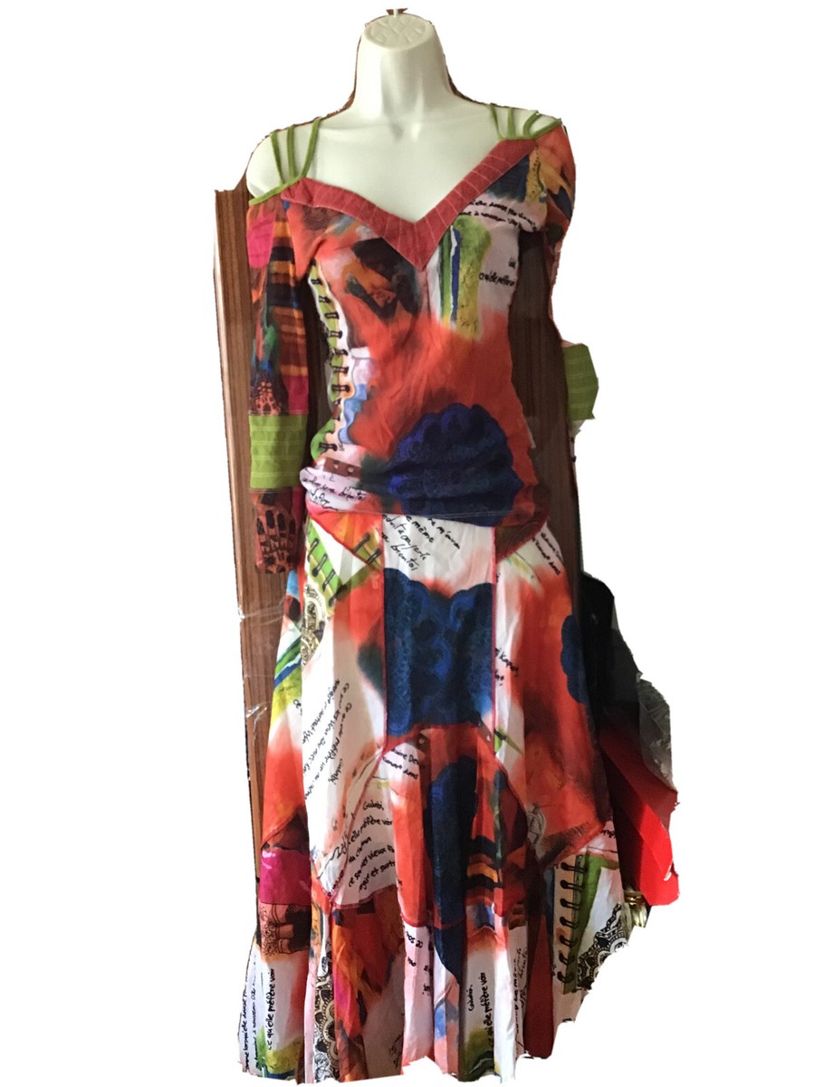Robe Didier Parakian Taille 38/40 (42 Italien) - Voile Drapé, Doublée - Portée 1 Fois