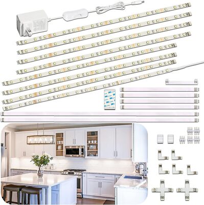 WOBANE LED Display Light Kit Set of 8x12 inch LED Strip Bar Cabinet Lighting ...