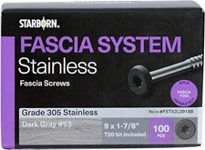 Deckfast Fascia Screws 9 X 1-7/8" Stainless Steel Fascia Screws - 100 Pieces Mat