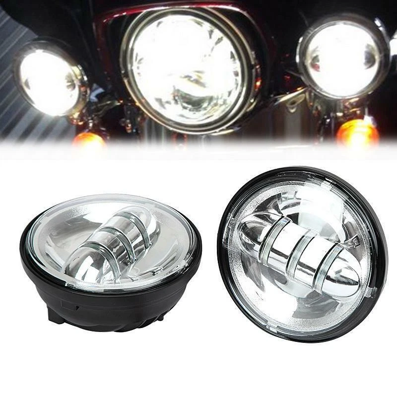 Luces antiniebla de paso auxiliares LED de 4,5" para Harley Electra Glide Police Foto 3 de 4