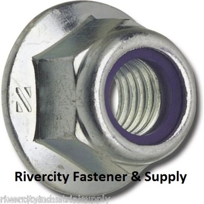 (50) M8-1.25 or 8mm Metric Hex Flange Stop Lock Nut / Nylon Insert DIN 6926