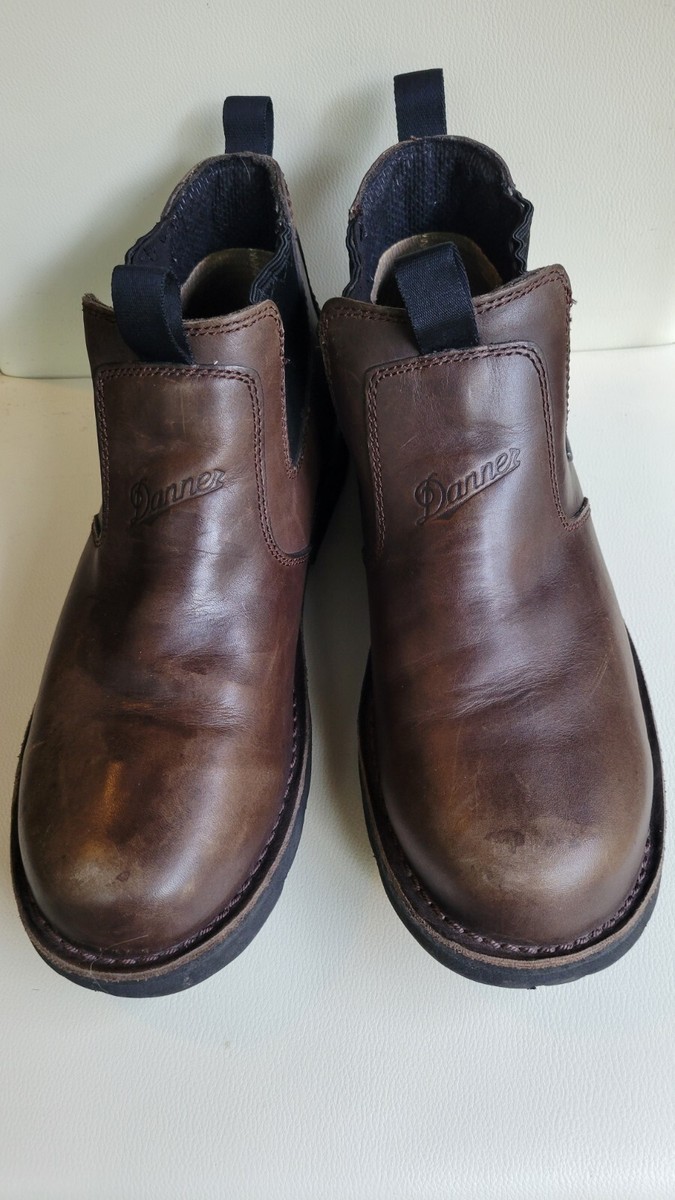 Danner Brown Leather Boot Slip On, Oil Resistant Men display picture 1