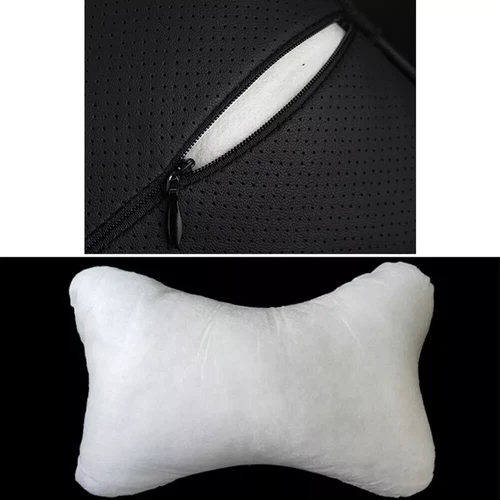2PCS Car Seat Headrest Neck Cushion Pillows For Mercedes-Benz Black Real Leather - Picture 5 of 6