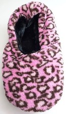 Girls Soft Fuzzy Cozy Slippers Socks Non-Slip Pink Size 6-8 L323