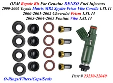 OEM DENSO Repair Kit NEW Caps/Filters/O-Rings For 4 Fuel Injectors 23250-22040 