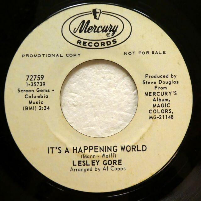 LESLEY GORE 45 Its a happening world / Magic colors MERCURY promo VG+  c3808