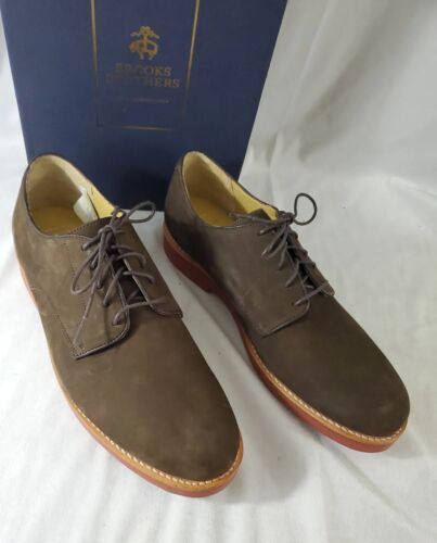 Brooks Brothers Men’s sz 13 D - Dark Brown Suede Oxford Shoes - New & Free Ship  - Picture 1 of 9