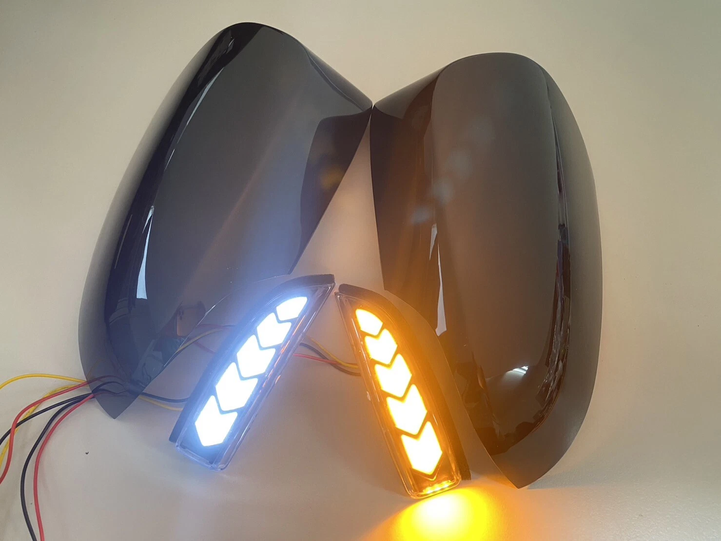 For TOYOTA Camry 2012-2014 LED sequential turn signal light mirror cover Black