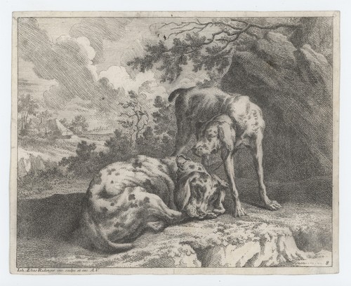 Johann Elias Ridinger Hunde Thier Reis-Büchl plattensigniert Kupferstich 18 Jhd - Bild 2 von 3