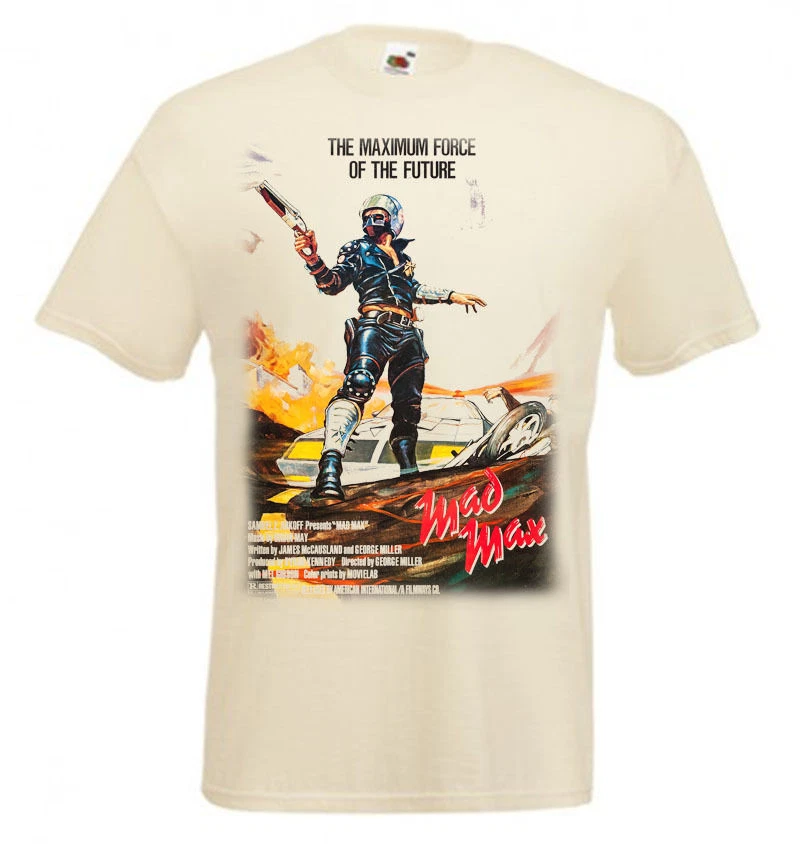 Mad Max 1 Movie Poster T-Shirt, Natural