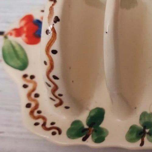 Porta servilletas de cerámica O'Neill Bunratty Irlanda vintage pintado en trébol 6" X 3,5" - Imagen 5 de 7