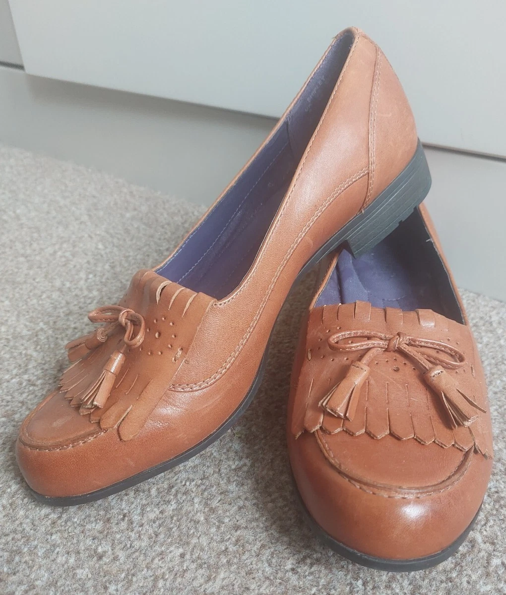 Hotter Comfort Concept Brown Tan Leather Loafers Uk 8 42 shoes Flats Shipley