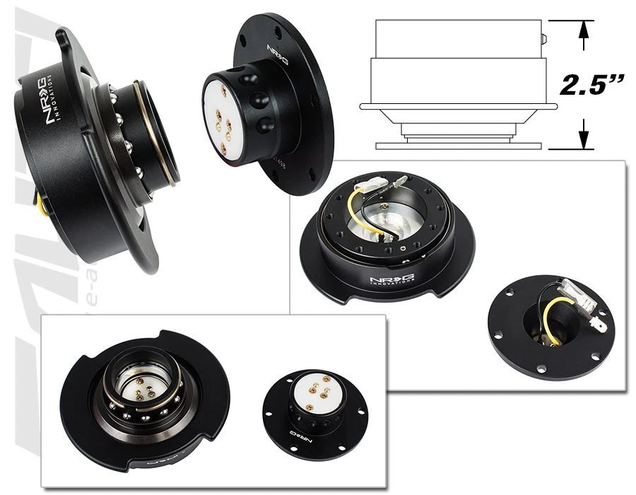 Volante NRG Buje Corto 170H + Negro Gen2.5 Liberación Rápida BK + Bloqueo LB b Foto 2 de 4