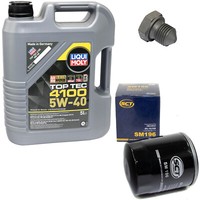 MotoröL Set 5W-40 5 Liter + ÖLfilter SM 196 + Schraube FüR Seat Skoda VW Lupo