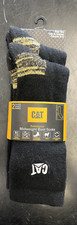 Caterpillar Midweight Boot Socks Shoe Size 8-12, BLACK Yellow 2 PAIRS IN PKG CAT