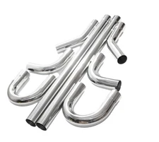 Fit SS 47"Straight+45DEG+90DEG+U Bend Custom Mandrel Exhaust 8PC 3.0"OD Pipe Kit