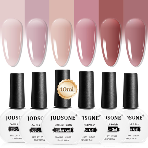 6PCS Jelly Gel Nail Polish Set 6Colors 10Ml Fast Drying & Long Lasting Neutral N