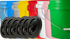 2 Gallon Food Grade BPA Free Plastic Bucket with Black Screw On Lid  Pack of 8 