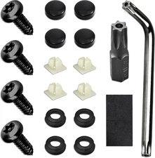 4 Sets Black Anti Theft License Plate Screws Kits, Rustproof Stainless 