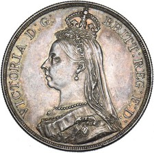 1887 Crown - Victoria British Silver Coin - Very Nice