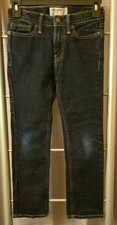 Abercrombie Kids Dark Wash Skinny Jeans Size 7/8 Adjustable Waist Indigo Denim