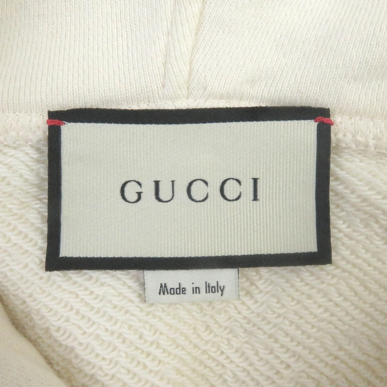 GUCCI 475374 Felpa con Cappuccio Cotone 100 Incastro Stampa Logo G Avorio Xs Made