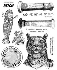 Unmounted Rubber Stamp Plate, Unmounted/Uncut Pink Rubber Stamps